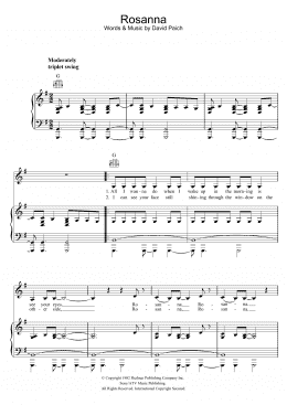 page one of Rosanna (Piano, Vocal & Guitar Chords)