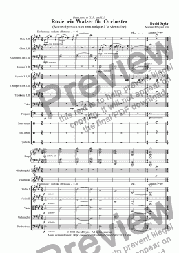 page one of Rosie: ein Walzer für Orchester