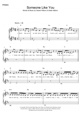 page one of Someone Like You (Piano Duet)