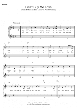 page one of Can't Buy Me Love (Piano Solo)