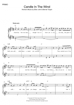 page one of Candle In The Wind (Piano Solo)