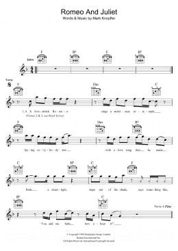 page one of Romeo And Juliet (Lead Sheet / Fake Book)