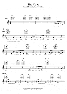 page one of The Cave (Lead Sheet / Fake Book)