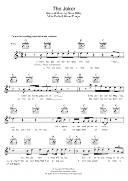 page one of The Joker (Lead Sheet / Fake Book)