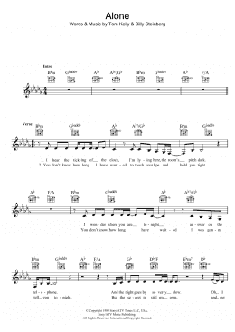 page one of Alone (Lead Sheet / Fake Book)