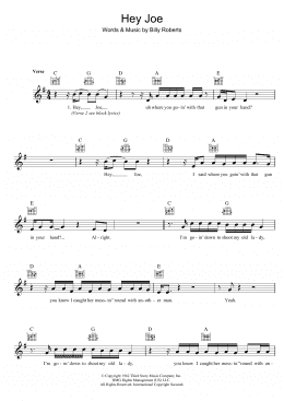 page one of Hey Joe (Lead Sheet / Fake Book)