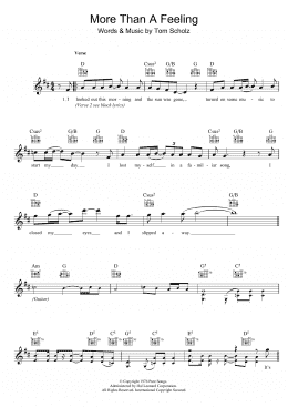 page one of More Than A Feeling (Lead Sheet / Fake Book)