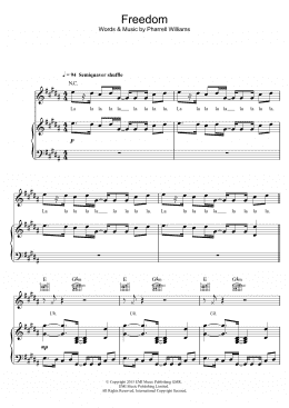 page one of Freedom (Piano, Vocal & Guitar Chords)