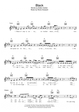 page one of Black (Lead Sheet / Fake Book)