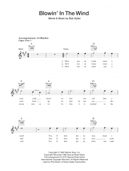 page one of Blowin' In The Wind (Easy Guitar)