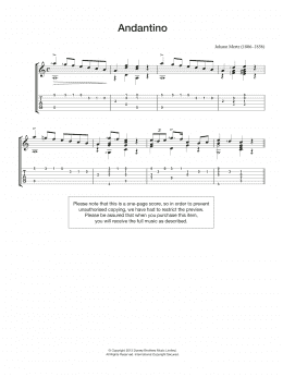 page one of Andantino (Easy Guitar)