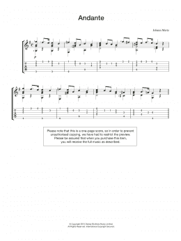 page one of Andante (Easy Guitar)