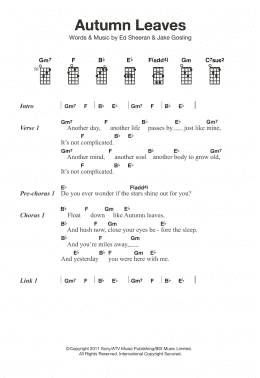 page one of Autumn Leaves (Ukulele)