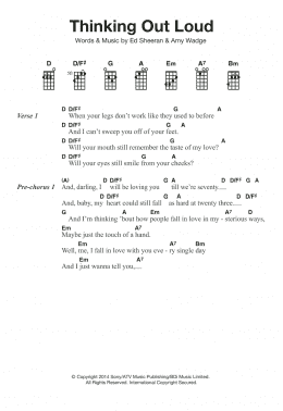 page one of Thinking Out Loud (Ukulele)