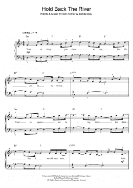 page one of Hold Back The River (Piano, Vocal & Guitar Chords)