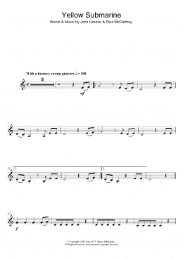 page one of Yellow Submarine (Lead Sheet / Fake Book)