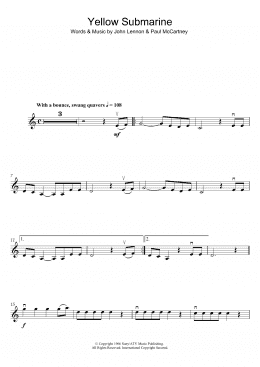 page one of Yellow Submarine (Lead Sheet / Fake Book)