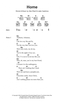 page one of Home (Guitar Chords/Lyrics)