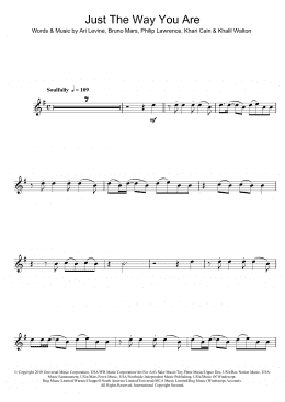 page one of Just The Way You Are (Clarinet Solo)