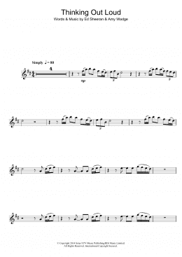 page one of Thinking Out Loud (Flute Solo)