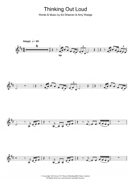 page one of Thinking Out Loud (Violin Solo)