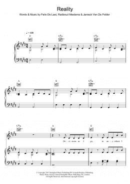 page one of Reality (Piano, Vocal & Guitar Chords)