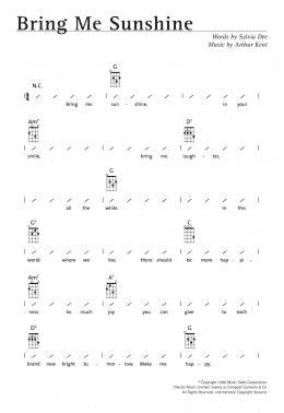 page one of Bring Me Sunshine (Ukulele Chords/Lyrics)