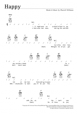 page one of Happy (Ukulele Chords/Lyrics)