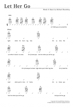 page one of Let Her Go (Ukulele Chords/Lyrics)