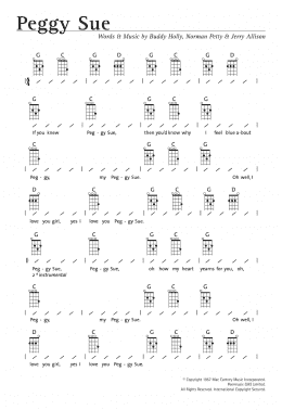 page one of Peggy Sue (Ukulele Chords/Lyrics)