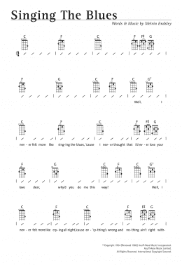 page one of Singing The Blues (Ukulele Chords/Lyrics)