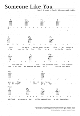 page one of Someone Like You (Ukulele Chords/Lyrics)