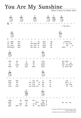 page one of You Are My Sunshine (Ukulele Chords/Lyrics)