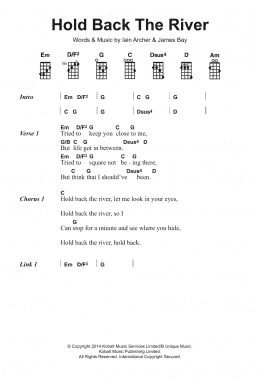 page one of Hold Back The River (Piano, Vocal & Guitar Chords)