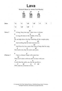 page one of Lava (from Lava) (Piano, Vocal & Guitar Chords)