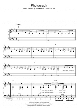 page one of Photograph (Easy Piano)