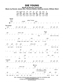 page one of Die Young (Ukulele Chords/Lyrics)