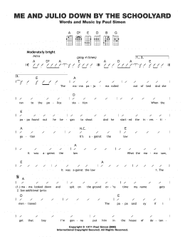 page one of Me And Julio Down By The Schoolyard (Ukulele Chords/Lyrics)