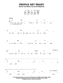 page one of People Get Ready (Ukulele Chords/Lyrics)