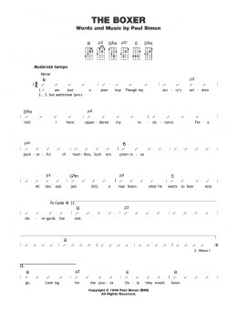 page one of The Boxer (Ukulele Chords/Lyrics)