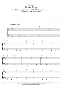 page one of Don't Stop (Piano Duet)