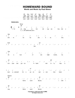 page one of Homeward Bound (Ukulele Chords/Lyrics)