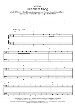 page one of Heartbeat Song (Piano Duet)