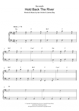 page one of Hold Back The River (Piano Duet)