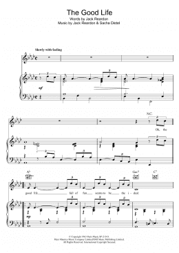 page one of The Good Life (Piano, Vocal & Guitar Chords)