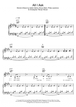 page one of All I Ask (Piano, Vocal & Guitar Chords)