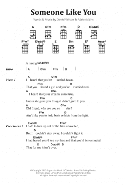 page one of Someone Like You (Banjo Chords/Lyrics)