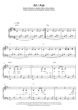 page one of All I Ask (Easy Piano)