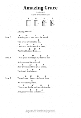 page one of Amazing Grace (Banjo Chords/Lyrics)