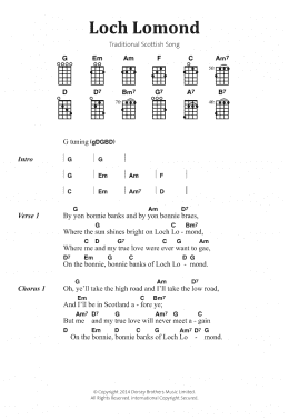 page one of Loch Lomond (Banjo Chords/Lyrics)